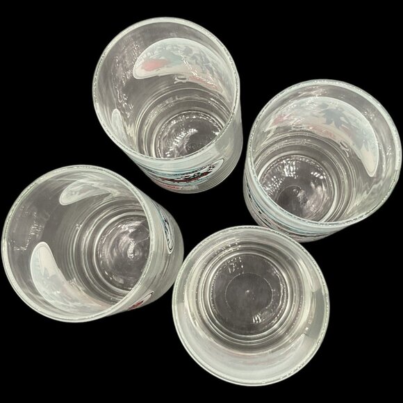 Pepsi Cola Soda Winter Scene Clear Skating Victorian 1980s Drinking Glasses - Picture 3 of 12